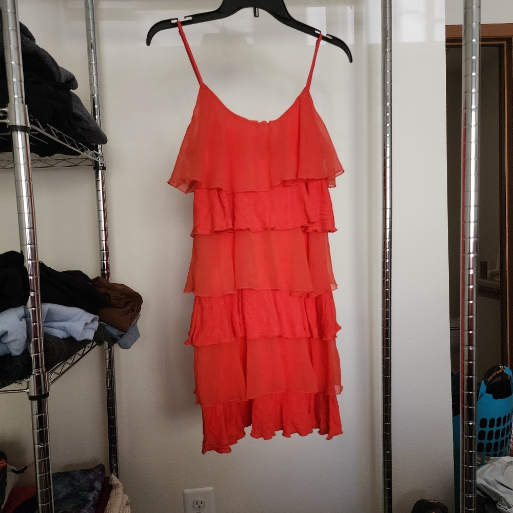 Vibrant Orange Layered Dress